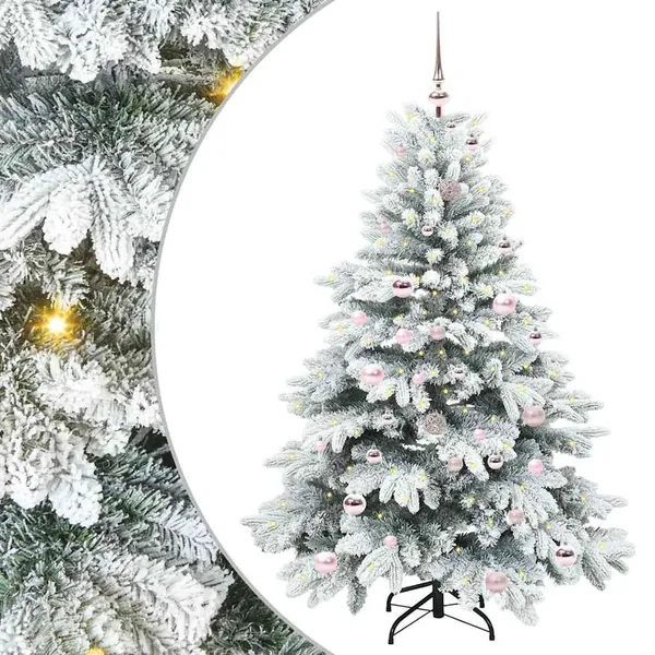 Sapin de Noël artificiel avec 150 LED Blanc 150 cm PE et PVC
