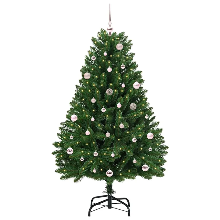 Sapin de Noël artificiel avec 150 LED Vert 150 cm PVC et métal - 3