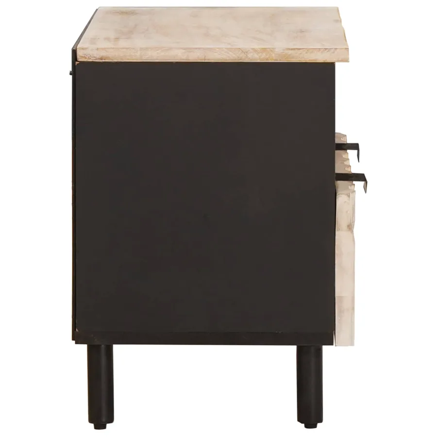 Meuble TV avec tiroir Finition Lavage Blanc 70 x 33 x 46 cm - 4