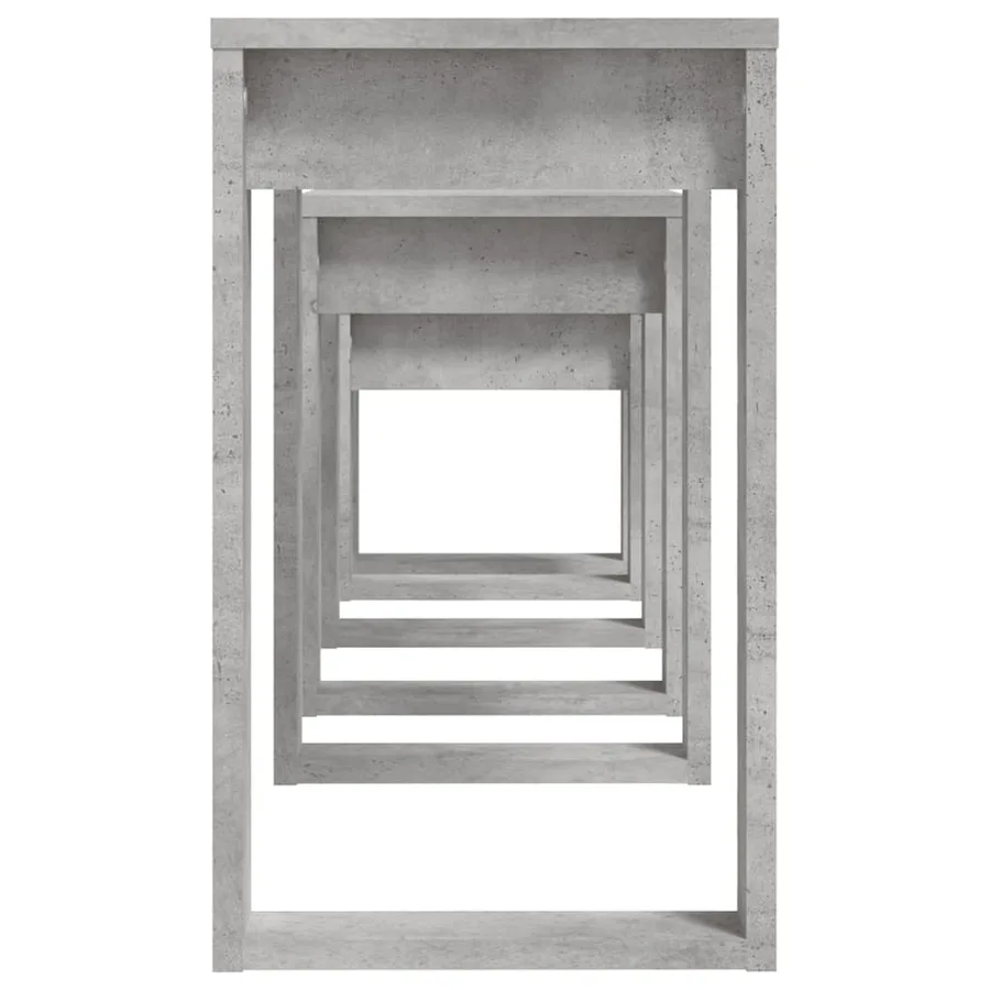 Tables gigognes 3 pcs Gris béton Bois d'ingénierie - 9
