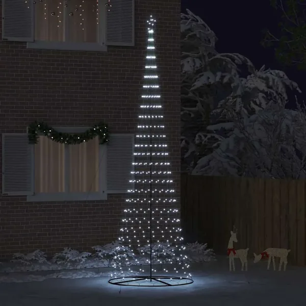 Arbre de Noël LED avec 555 LED Blanc froid 500 cm Métal