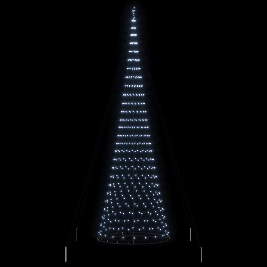 Arbre de Noël LED avec 555 LED Blanc froid 500 cm Métal - 5
