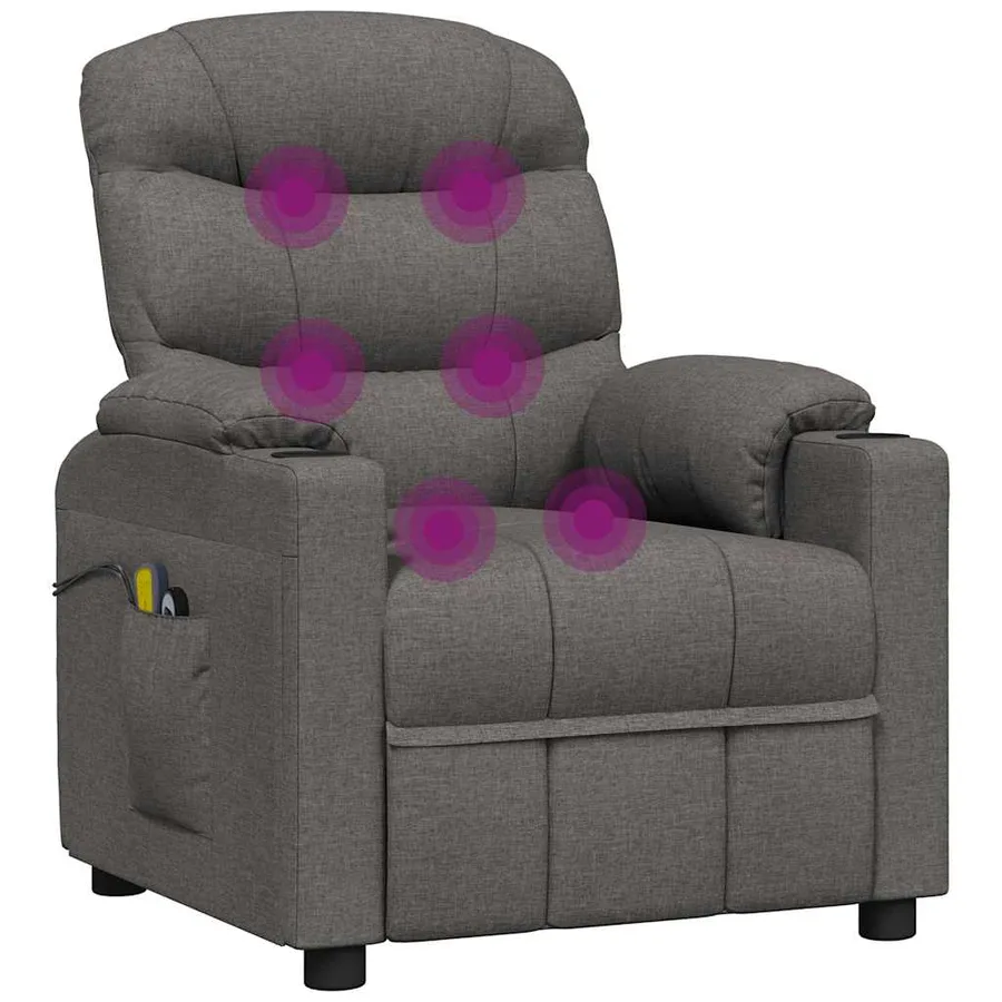 Fauteuil électrique de massage Gris foncé Tissu - 8