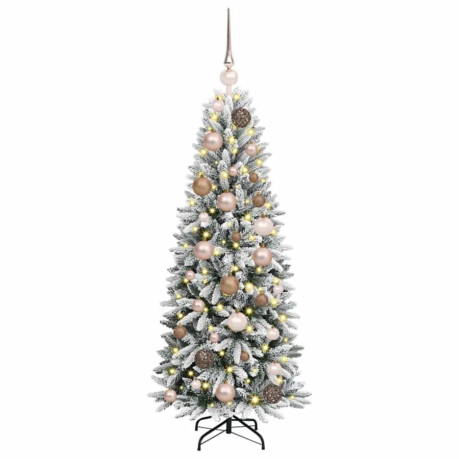 Sapin de Noël artificiel avec 150 LED avec support Blanc 120 cm - 3