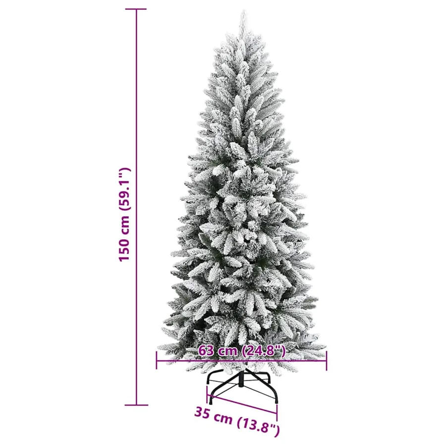 Sapin de Noël artificiel avec 150 LED avec support Blanc 150 cm - 19