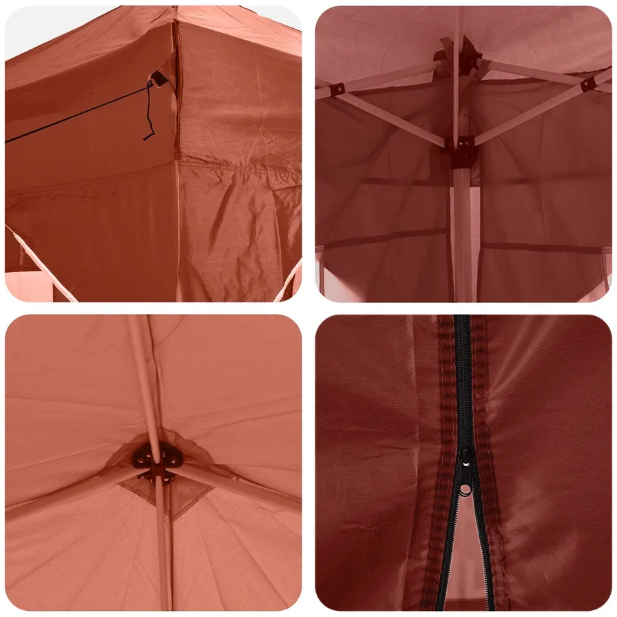 Tente de fête pop-up 192 x 192 x 245 cm Terre cuite - 12