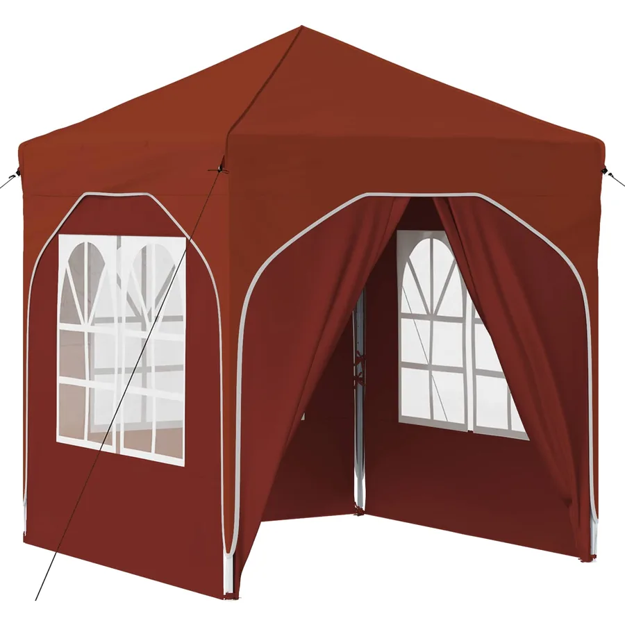 Tente de fête pop-up 192 x 192 x 245 cm Terre cuite - 2