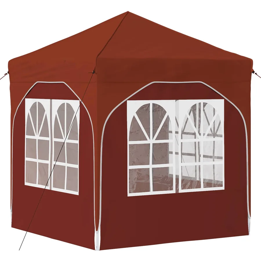 Tente de fête pop-up 192 x 192 x 245 cm Terre cuite - 9