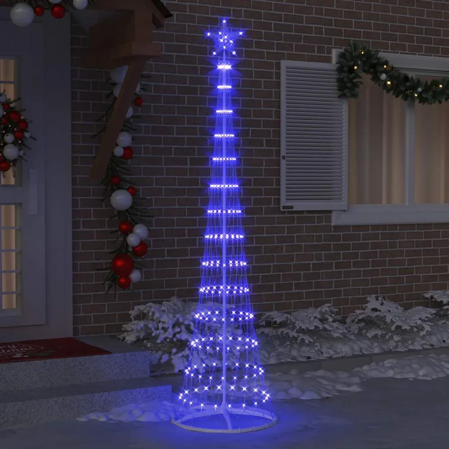 Arbre de Noël LED avec 290 LED avec support Bleu 250 cm Métal - 3