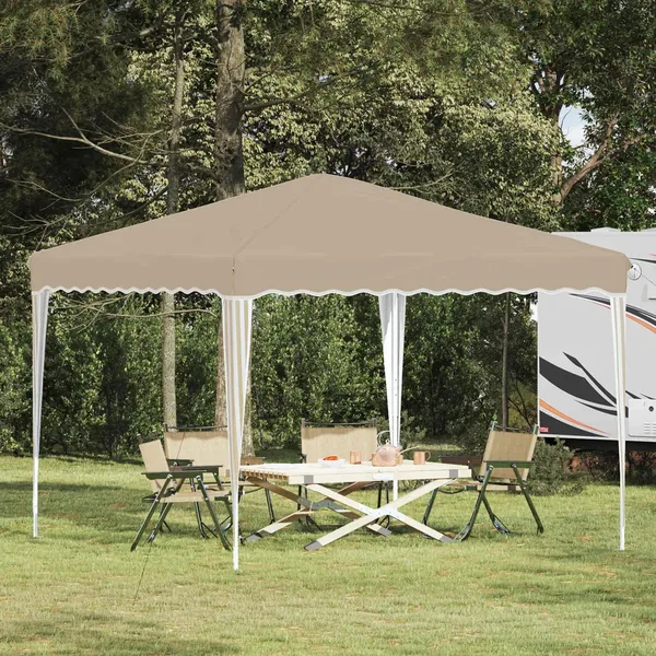 Tente de fête pop-up 288 x 288 x 245 cm Crème Tissu Oxford
