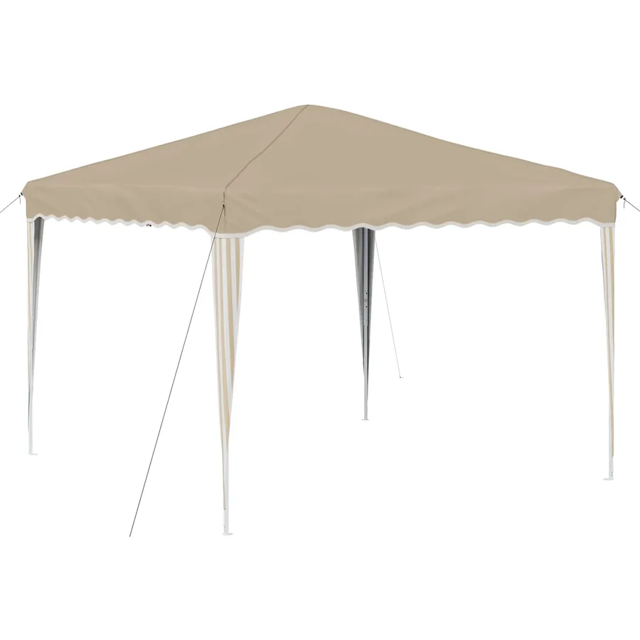Tente de fête pop-up 288 x 288 x 245 cm Crème Tissu Oxford - 2