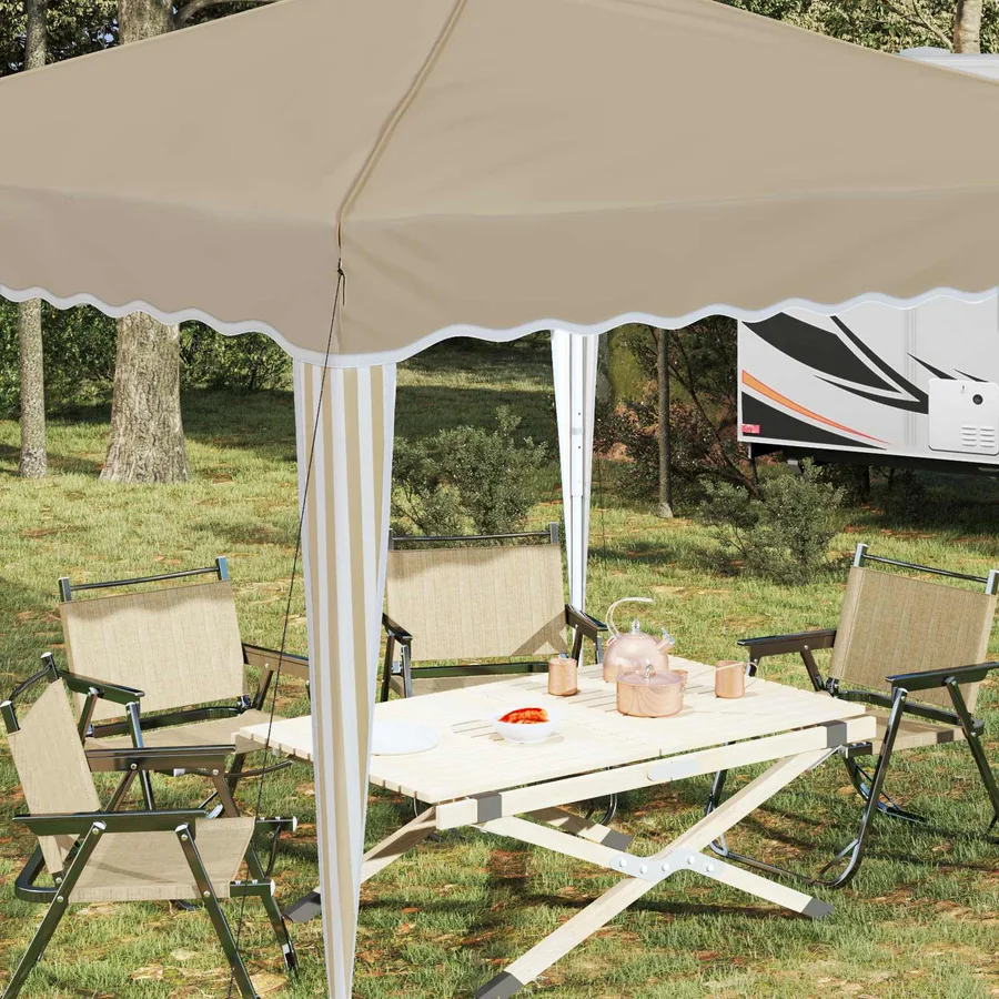 Tente de fête pop-up 288 x 288 x 245 cm Crème Tissu Oxford - 4