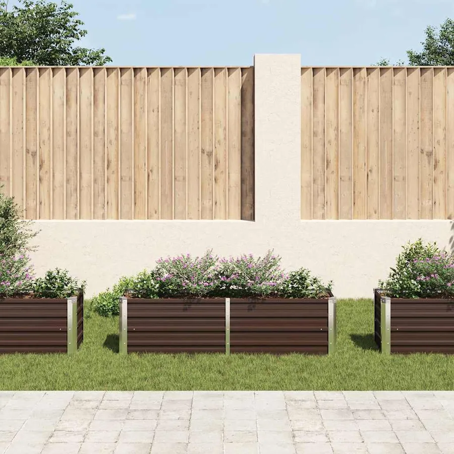 Lit surélevé de jardin Marron 160x40x45 cm Acier galvanisé - 3