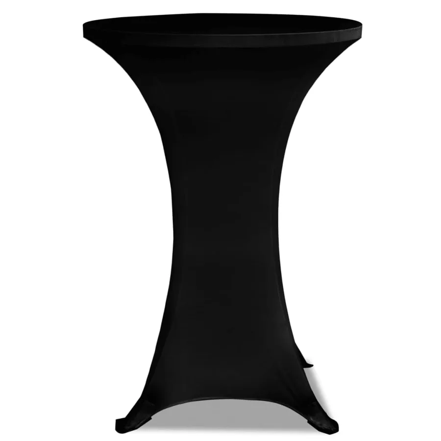 Housse de table Ø 70 cm Noir extensible 2 pcs - 3