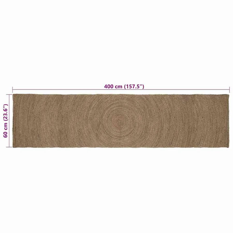 Tapis de surface Gris 60 x 400 cm Jute - 7