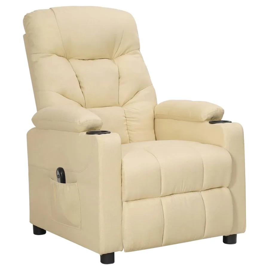 Fauteuil inclinable électrique Crème Tissu - 2