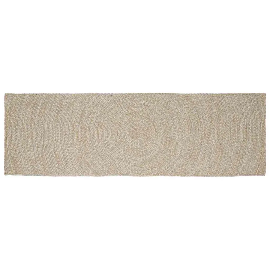 Tapis de surface Naturel et Blanc 80 x 250 cm Jute