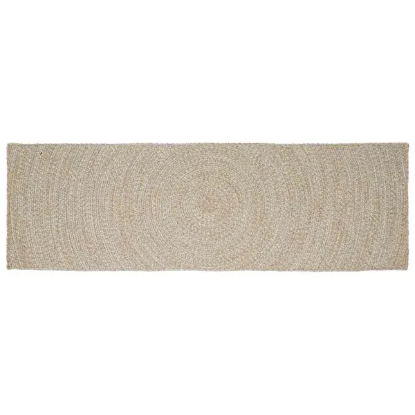 Tapis de surface Naturel et Blanc 80 x 250 cm Jute