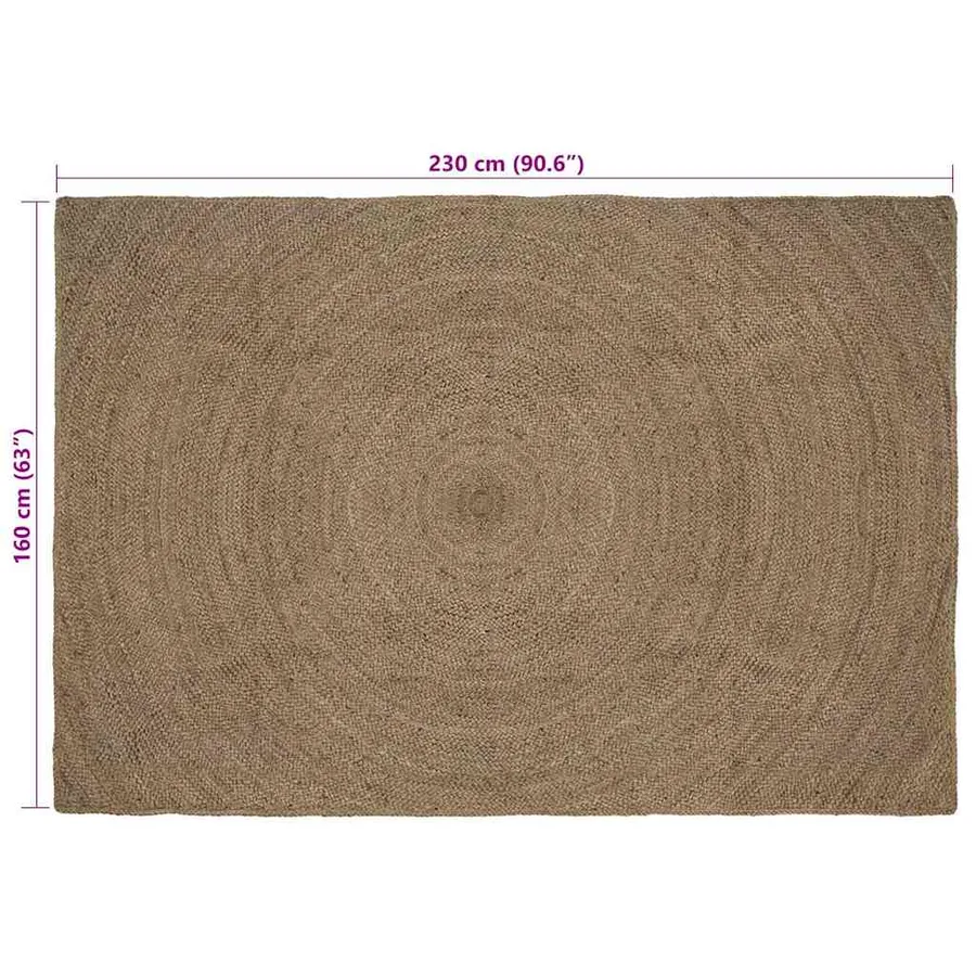 Tapis de surface Gris 160 x 230 cm Jute - 7
