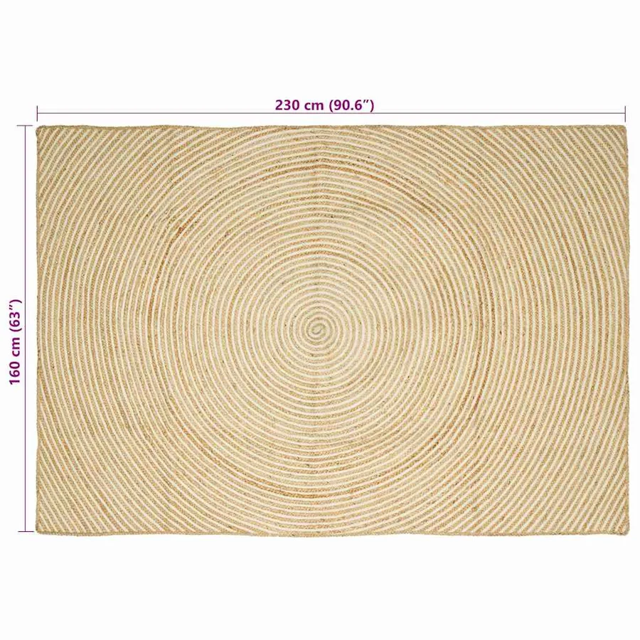 Tapis de surface Blanc 160 x 230 cm Jute - 8