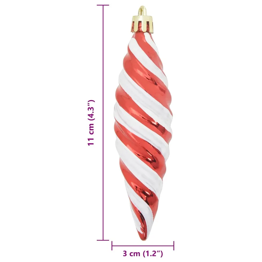 Boule en forme de spirale de Noël 40 pcs Rouge Plastique - 6