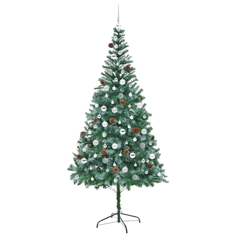 Sapin de Noël artificiel avec 300 LED Vert 210 cm PVC et Acier - 4