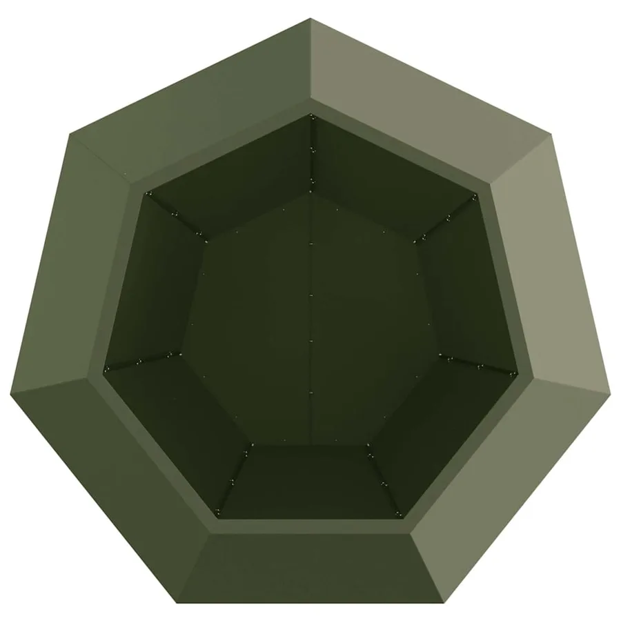 Jardinière Vert olive 100 x 100 x 80 cm Acier - 6