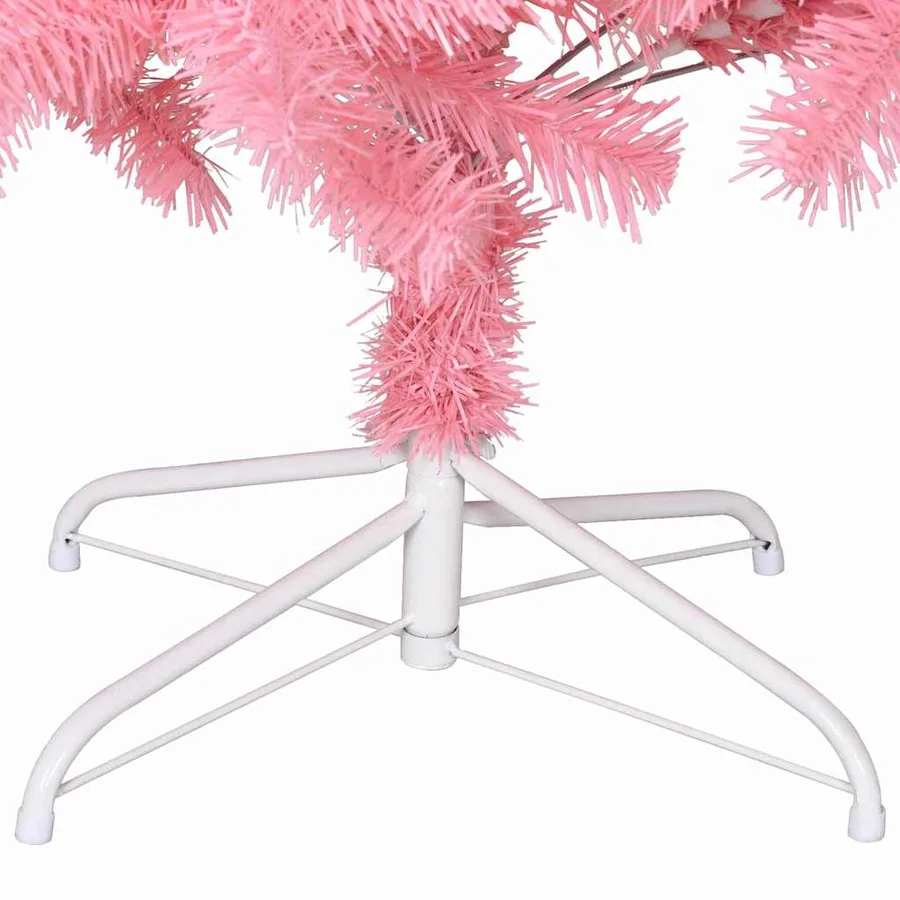 Sapin de Noël avec 300 LED avec support Rose 210 cm PVC - 12