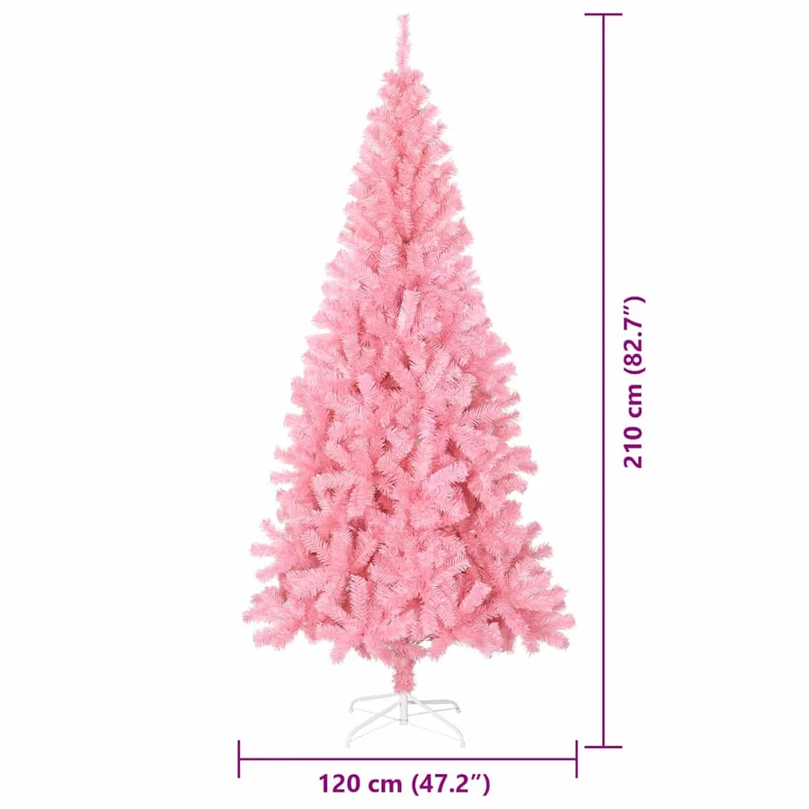 Sapin de Noël avec 300 LED avec support Rose 210 cm PVC - 14