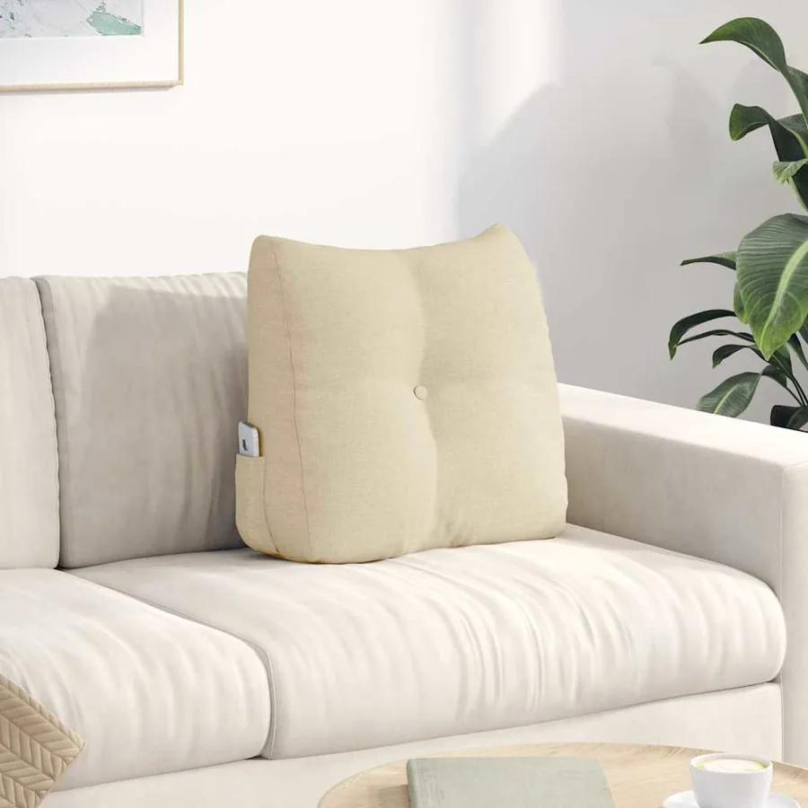 Coussin de Dos Crème 45 x 24 x 50 cm tissu