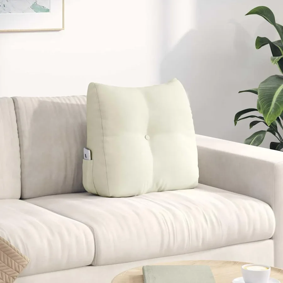 Coussin de Dos Crème 45 x 24 x 50 cm Velours