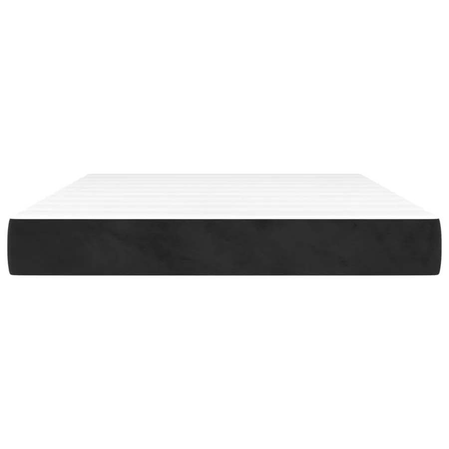Matelas de lit à ressorts ensachés fermeté moyenne Noir 140x190x20 cm Velours - 3