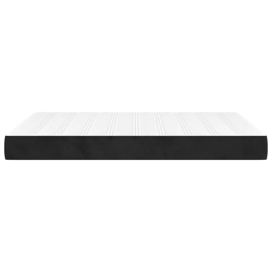Matelas de lit à ressorts ensachés fermeté moyenne Noir 140x190x20 cm Velours - 4