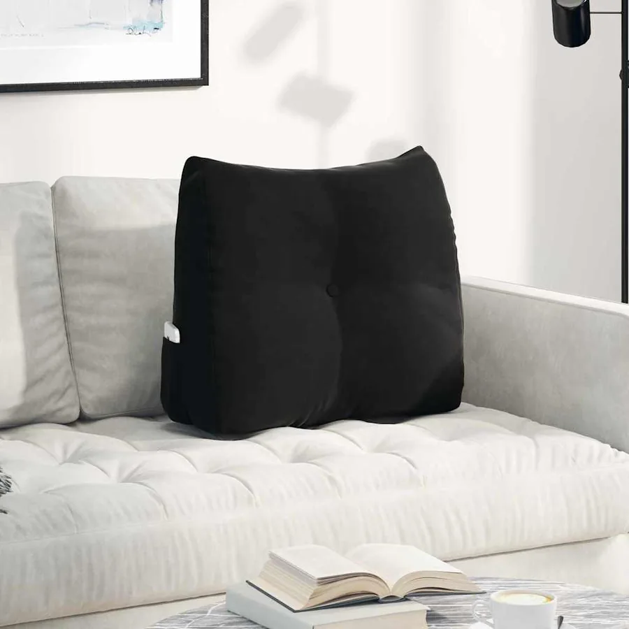 Coussin de Dos Noir 60 x 24 x 50 cm Velours