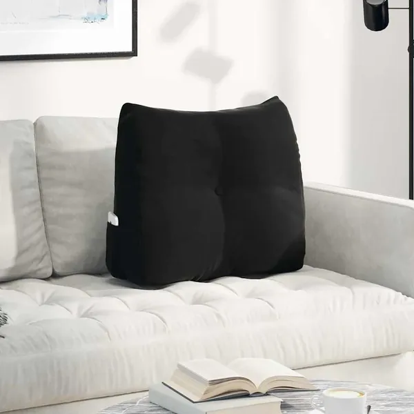 Coussin de Dos Noir 60 x 24 x 50 cm Velours