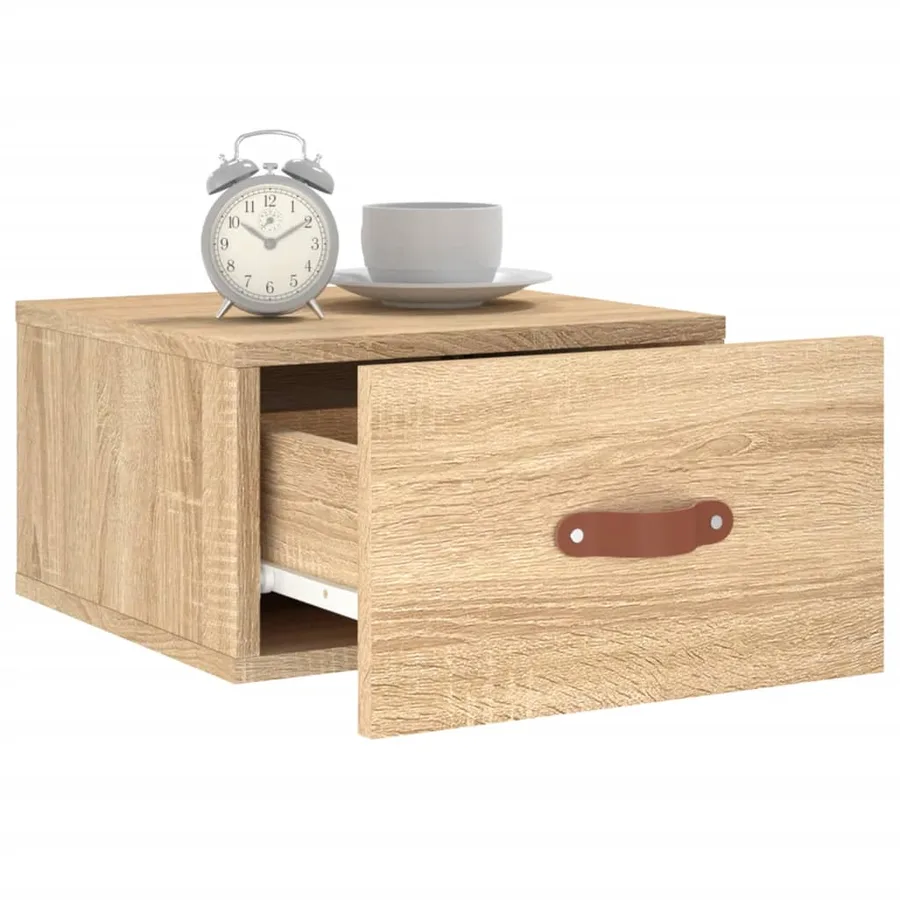 Table de chevet murale chêne sonoma 35x35x20 cm - 10