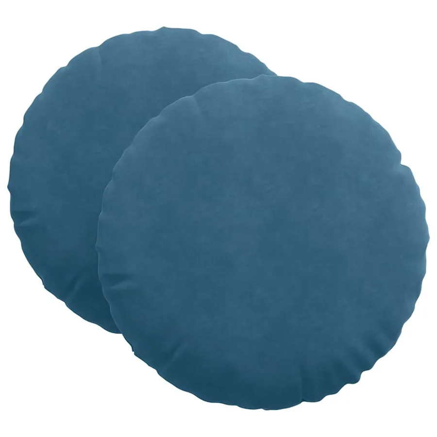 Coussins de siège 2 pcs Bleu Ø 80 x 29 cm Velours - 2