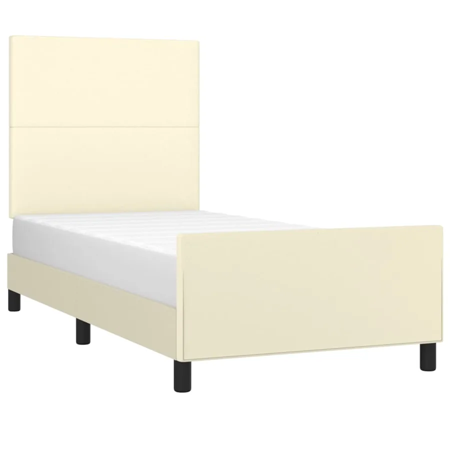 Cadre de lit sans matelas crème 90x200 cm similicuir - 3