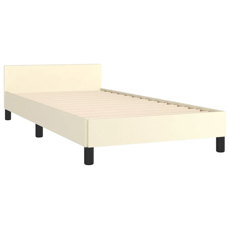 Cadre de lit sans matelas crème 90x200 cm similicuir - 5
