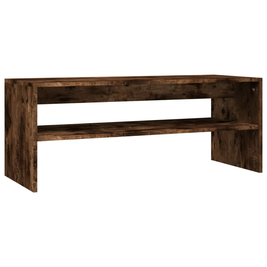 Table basse Chêne fumé 100x40x40 cm Bois d'ingénierie - 2