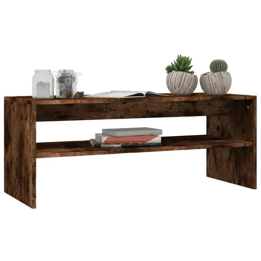 Table basse Chêne fumé 100x40x40 cm Bois d'ingénierie - 3