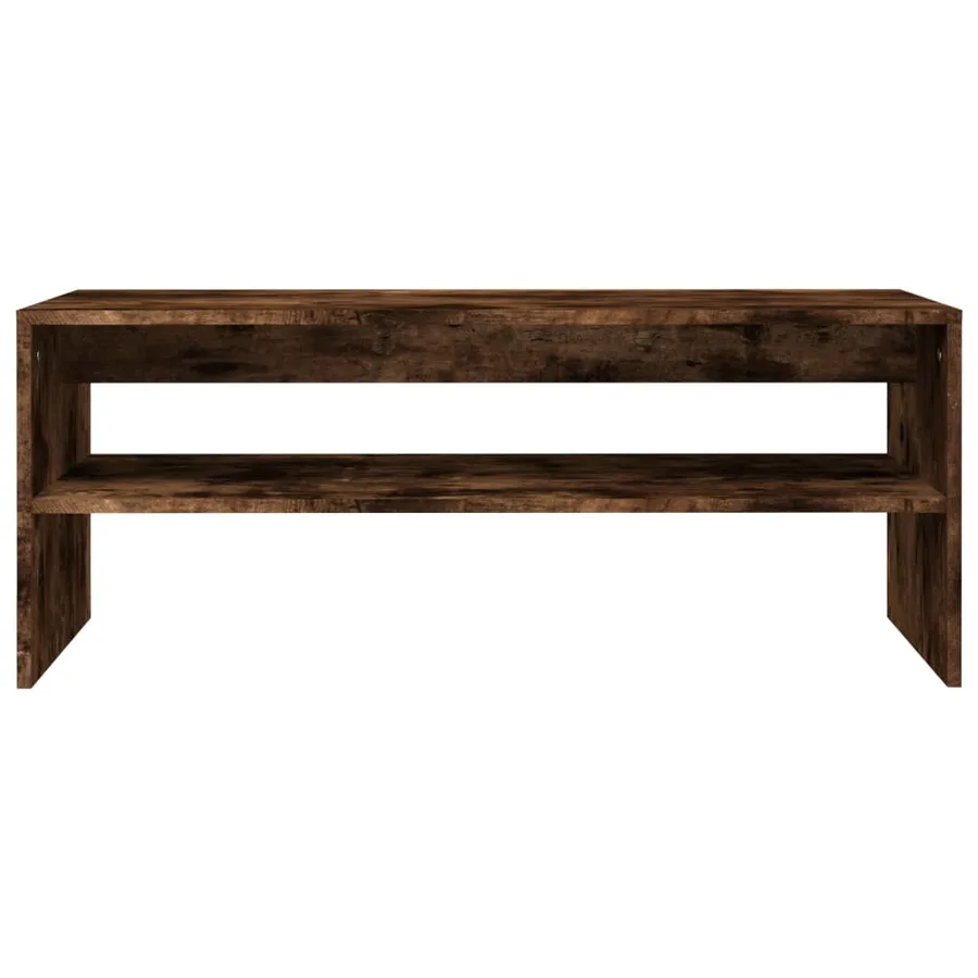 Table basse Chêne fumé 100x40x40 cm Bois d'ingénierie - 4