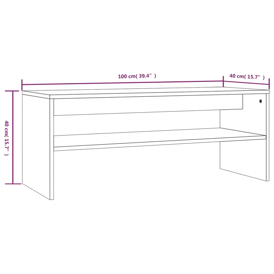 Table basse Chêne fumé 100x40x40 cm Bois d'ingénierie - 7