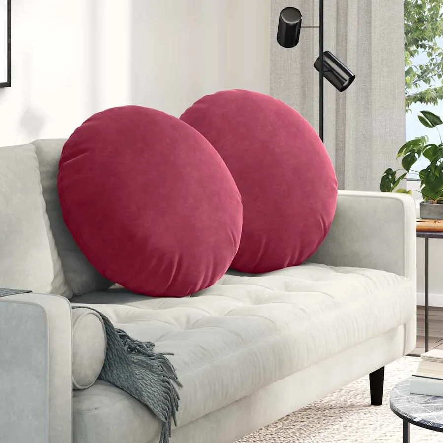 Coussins de siège 2 pcs Bordeaux Ø 80 x 29 cm Velours