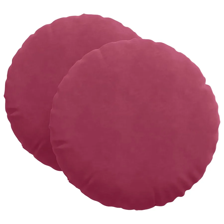 Coussins de siège 2 pcs Bordeaux Ø 80 x 29 cm Velours - 2