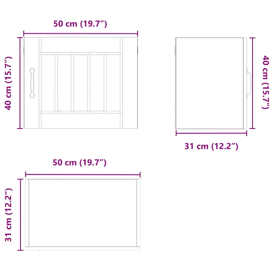 Meuble mural LUCCA Blanc brillant 50 x 31 x 40 cm - 14