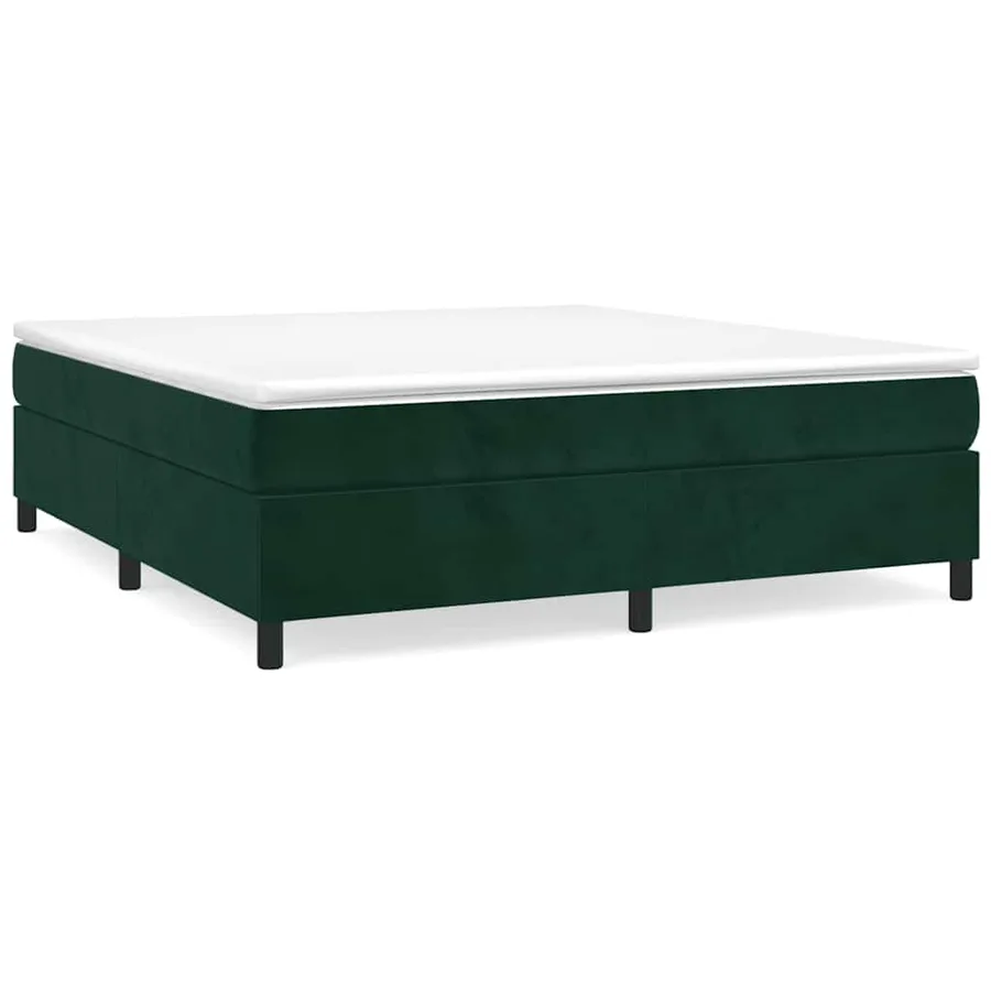 Sommier à lattes de lit et matelas Vert foncé 160x200cm Velours - 2