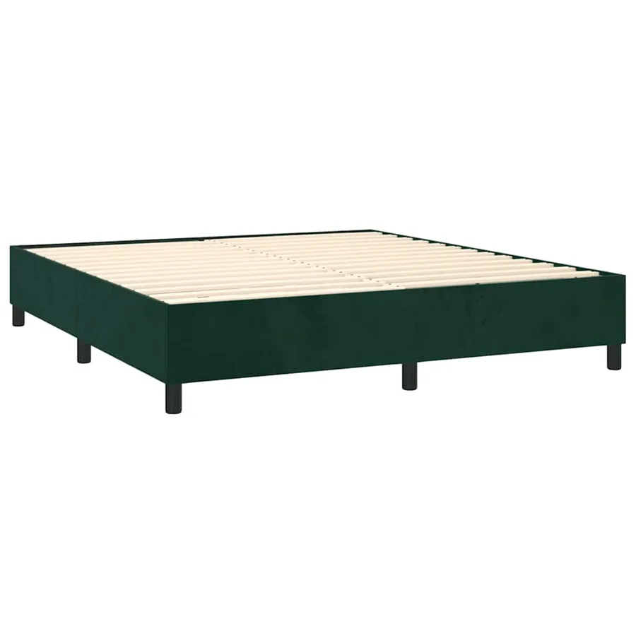 Sommier à lattes de lit et matelas Vert foncé 160x200cm Velours - 4
