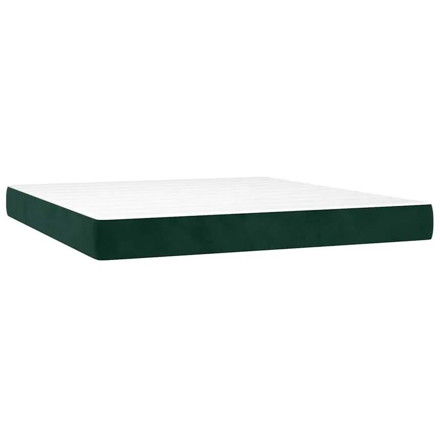 Sommier à lattes de lit et matelas Vert foncé 160x200cm Velours - 5