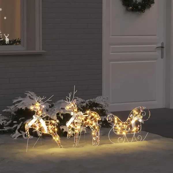 Rennes LED avec 60 LED 3 pcs Blanc chaud PET